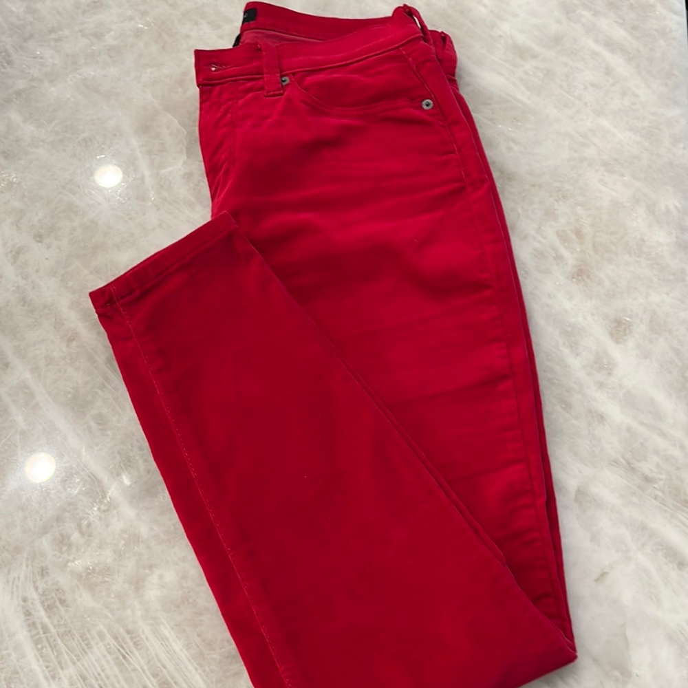 BR red velvet skinny pants